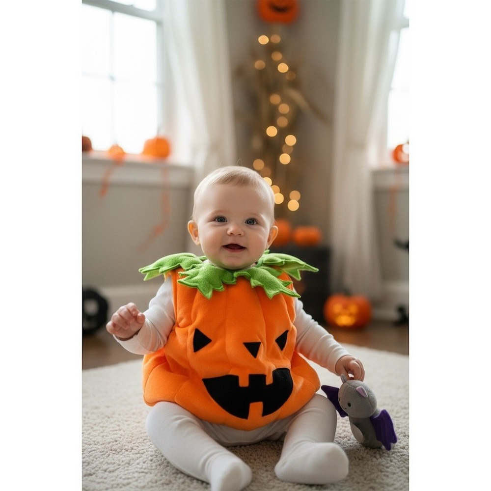 Hyde & EEK! Boutique Baby Pumpkin Jack-O-Lantern Costume Tunic 12-18M